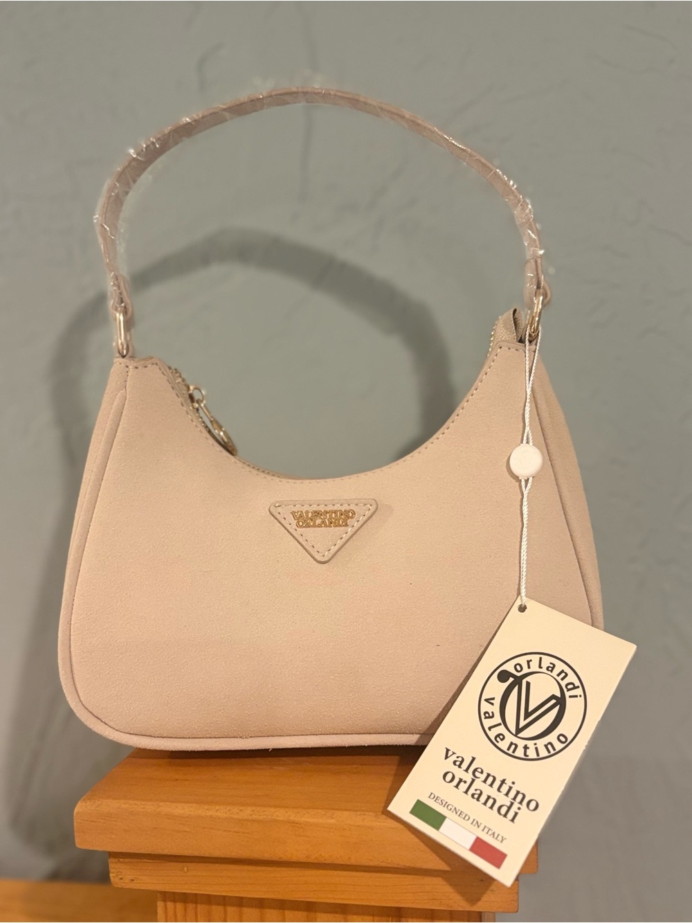 Valentino Orlandi biege suede Shoulder Bag